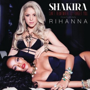 Shakira featuring Rihanna - "Can't Remember To Forget You" single cover artwork